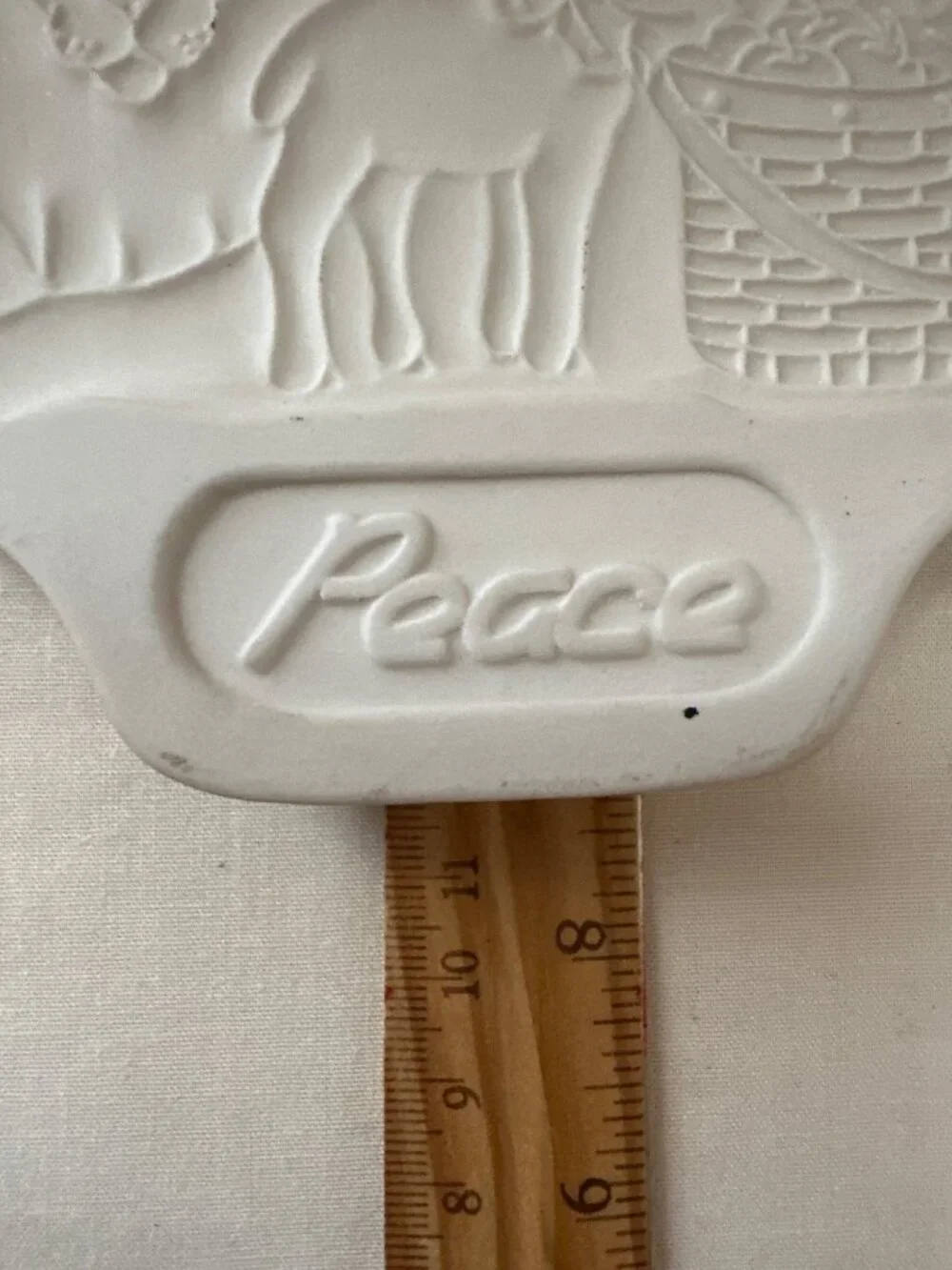 Longaberger Pottery Peace Angel Cookie Mold Series Lion Lamb 1993 USA Made Decor